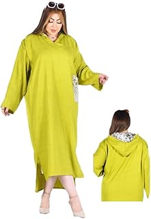 بامبي فستان كتان باكمام طويلة وغطاء للرأس للنساء