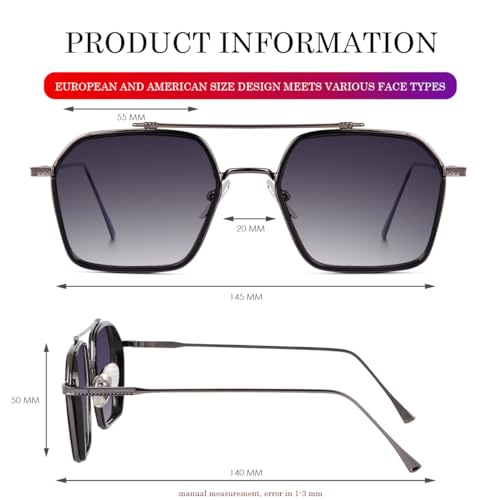 Image of CREEK Unisex Full Rim Hexagonal Branded and Stylish Sunglasses | 100% UV Protected | Men & Women | Medium | CH S1145-Pack of 1