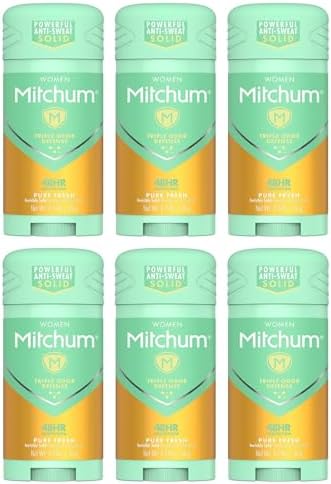 Mitchum Women Triple Odor Defense Invisible Solid 48HR Antiperspirant & Deodorant, Pure Fresh, 2.7 OZ - 6 Pack