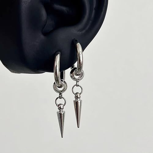 2 Pairs 316L Dangle Drop Hoop Earrings for Women Men‘s Punk Earring Hoops by TFENY SJGF - Used condition - Image 7