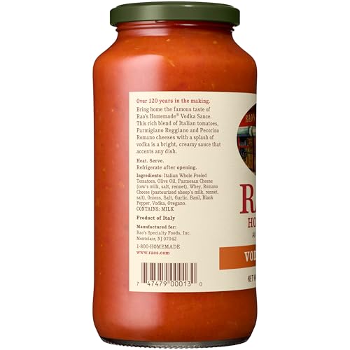 Image of Rao's Homemade Vodka Sauce, 24 oz, Tomato Sauce, All Purpose, Keto Friendly Pasta Sauce, Premium Quality Tomatoes from Italy & Vodka (Pack of 2)