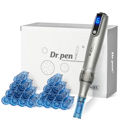 Dr.pen M8S Microneedling Pen Professional Derma Pen with 22pcs Replacement Cartridges Microneedling Wireless Skin Pen Adjustable Micro Needling Microneedle Machine for Skin Care