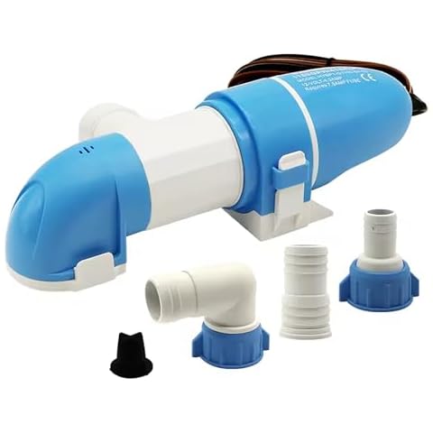 SAILINGFLO 1100 GPH Submersible 12V Low Profile Automatic Sensing Bilge Pump-360° Adjustable Outlet with Check Valves,Snap-on Component Compact Design Ignition Protected Cover