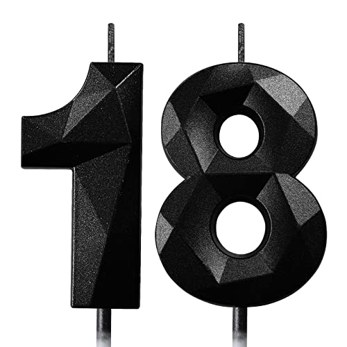 Geburtstagskerzen Zahlen Kerze 18 Tortendeko 18. Geburtstag Kerzen Geburtstag Schwarz Zahlen Geburtstagskerzen für Torte