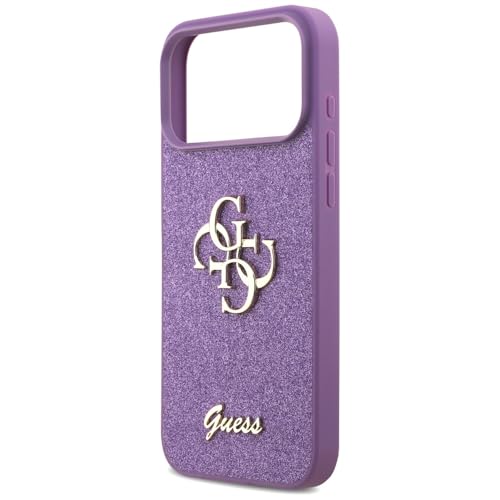 Coque iPhone 17 Pro Max Guess violette antichoc paillettes fixe 4G