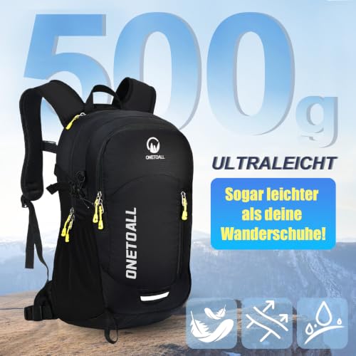 ONETOALL Diebstahlsicherer Wanderrucksack Damen 20L, Leichter Tagesrucksack Herren Klein… – Ansicht 2