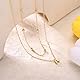 LOLIAS Gold Layered Kette mit Buchstaben 14K Gold Vergoldete Personalisierte Buchstaben Anhänger Kette mit Namen Winzige Initiale Choker Perlen Kette Buchstabenkette für Damen Mädchen Schmuck M