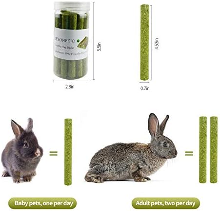 200g Timothy Hay Sticks for Rabbits Guinea Pig Hamsters Chinchilla Bunny Chew Toys for Teeth Treats Accessories