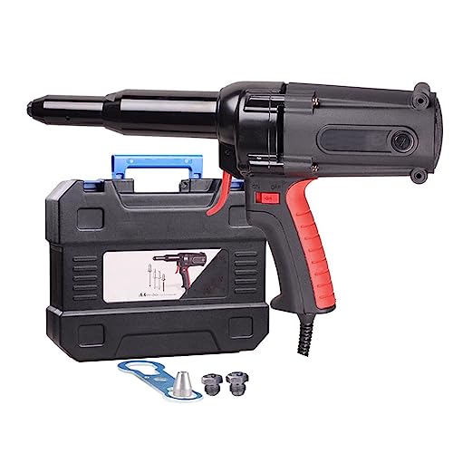Przenośny elektryczny pistolet do nitowania, wytrzymały ręczny nitownica do metalu, tworzywa sztucznego, skóry, profesjonalne narzędzie do nitowania o zwiększonej mocy