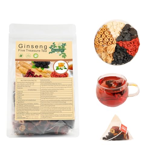 ECXHYDG Ginseng Five Treasures Kidney Tea, Traditional Chinese Herbal TeaBags,