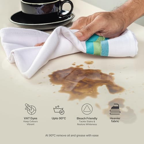 Harringdons Premium Tea Towels for Kitchen – 12-Pack 100% Natural Cotton Dish Towels, Quick Drying, Ultra Absorbent, Bleach Safe, 50x70 cm (Assorted Colours) - Cosy Home Interiors Harringdons Premium Tea Towels for Kitchen – 12-Pack 100% Natural Cotton Dish Towels, Quick Drying, Ultra Absorbent, Bleach Safe, 50x70 cm (Assorted Colours) - Image 5