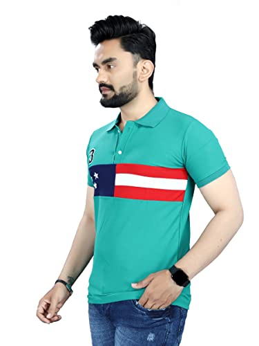 Image of Men's Cotton Embroidred Stretchable Polo T-Shirts Half Sleeves 250 GSM Cotton Regular Fit T-Shirt for Everyday Wear