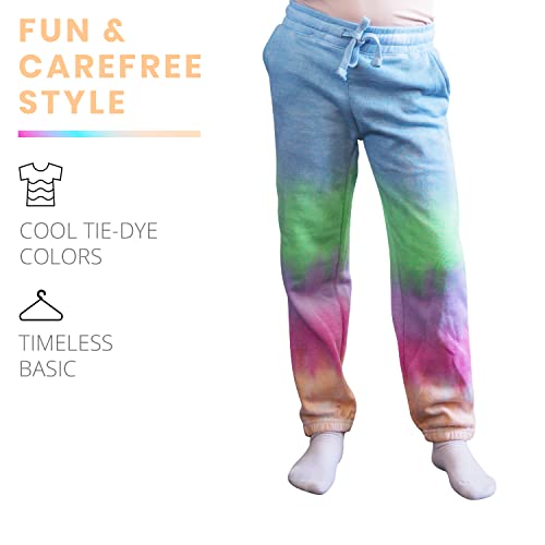 Pure Essence Kids Tie Dye Sweatpants for Kids, Comfortable and Eye-Catching, Navy Gem, Children's Medium (Ages 10-12)2