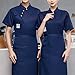 Chef Work Unisex Chef Coat Men/Women Short Sleeve Comfortable Button Closure Chefs Jacket Uniform for Kitchen Restaurant Hotel Unisex Clothing Baking Apron Camisas De Chefs para Mujer Navy