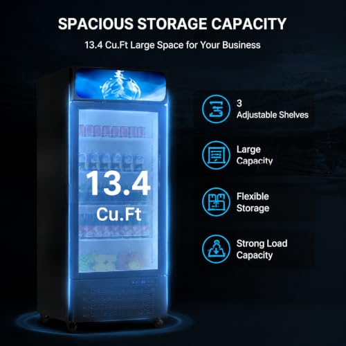 Image of 13.4CuFt Single Door Beverage Refrigerator with Touch Control