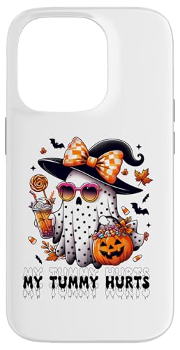 Funny My Tummy Hurts Cute Pink Ghost Boujee Halloween Coffee X}zP[X iPhone 14 Pro p