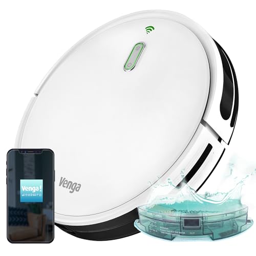 Venga! Robot Aspirapolvere Lavapavimenti, Navigazione Giroscopio e App, Bianco, VG RVC 3001 WH