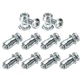 M METERXITY 10 Pcs M8 x 21 Set Di Ancore Per Porte Cave Con Dado A Petali Bullone Di Espansione Dado Di Serraggio Per Pareti Cave/Rivestimenti In Alluminio [Tonalità Argento]