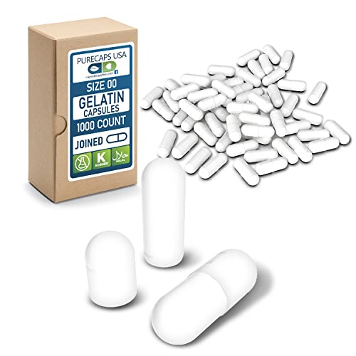 PurecapsUSA – Empty White Gelatin Enteric Delayed Release/ Acid Resistant Capsules - Preservative Free with Natural Ingredients - (1,000 Joined Capsules) - Size 00 PurecapsUSA – Empty White Gelatin Enteric Delayed Release/ Acid Resistant Capsules - Preservative Free with Natural Ingredients - (1,000 Joined Capsules) - Size 00
