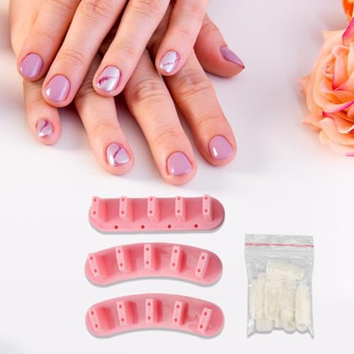 Soporte acrílico para arte de uñas 3x3 con 10 uñas postizas miniatura 5