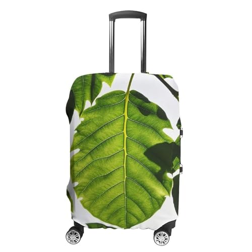Green Leaves Pattern Printed Luggage Cover Protector, Fits 18-32 Inch Luggage