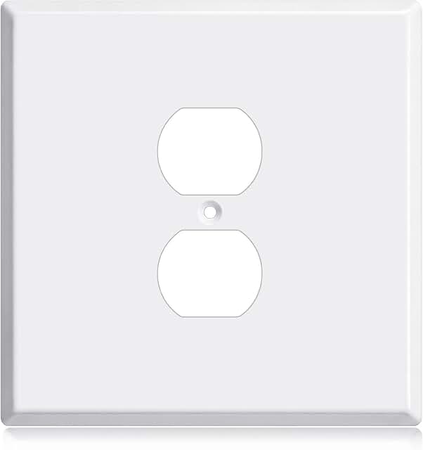 White Kingdder oversized stainless steel outlet cover