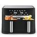 T-fal Dual Easy Fry XL Air Fryer 7-in-1, with 2 Baskets, 8.7 Qt total, Dual Air fryer, Air Fry, Extra Crisp, Roast, Bake, Reheat, Dehydrate, Sync Mode, Dishwasher Safe Baskets, Black & Metal