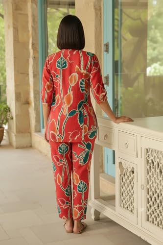 Image of Leriya Fashion Kurta Sets for Woman | Co ord Set for Women Stylish | Kurti Set for Woman | Short Kurti for Women | Kurtis | Ethnic Jaipuri Straight Kurta Set with Palazzo Pants | Salwar Suit for Party Outfits