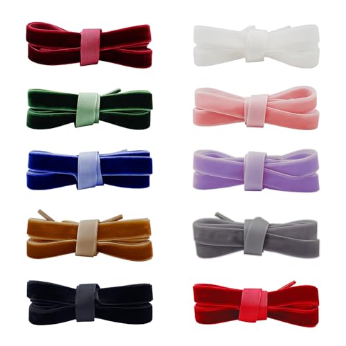 Lacets plats en velours TXIN | Lot de 10 paires multicolores 120 cm pour chaussures femme