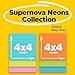 Post-it Super Sticky Notes, 4x4 in, 3 Pads, 2X The Sticking Power, Assorted Bright Colors, Lined (675-3SSMX)