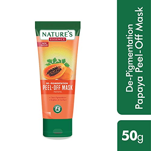 Image of Nature's Essence De-pigmentation Peel-Off Mask For Glowing Skin | Papaya Face Mask For Women, Orange, 50g