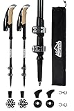 Italo-Trek Wanderstöcke Trekkingstöcke Nordic Walking Stöcke 7075 Aluminium Leichtgewichtige verstellbare 63-135 cm ,Klemmverschluss aus Aluminium