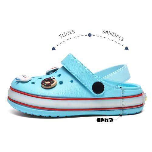 Image of XPKWS Toddler Kids Clogs Boys Girls LED Garden Shoes Light up Sandals Slip on Quick Dry Beach Slippers