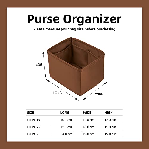 Dgaz Purse Organizer Silky Smooth,Silk,Luxury Handbag Tote In Bag Shapers, Women- Fits Picotin18/22Bags (Gold, Pc18) #TOP5