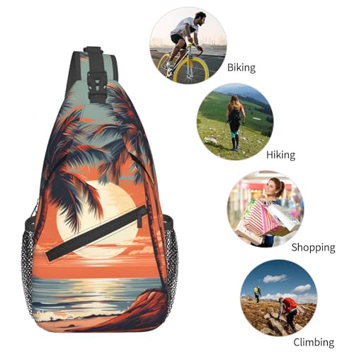 Bolso cruzado con diseño Hawaii Palm Tree para viaje y trekking miniatura 6
