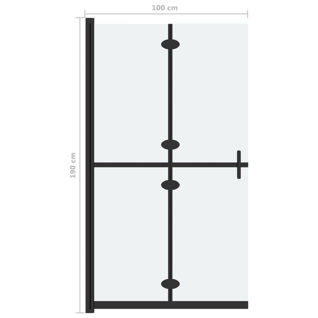vidaXL Mampara de Ducha Plegable Puerta Cabina Cuarto de Baño Pared Cerramiento Cubículo Partición Seguridad Vidrio ESG Esmerilado 100x190 cm
