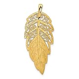  14ct amarillo lámpara de techo de hojas de diamante-cut - JewelryWeb