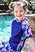 ADUKIDE Rash Guard Swimsuit for Girls Size 12T 13T Hawaii Two Piece Bathing Suit with Short Tropical Flowers Swimwear Blue