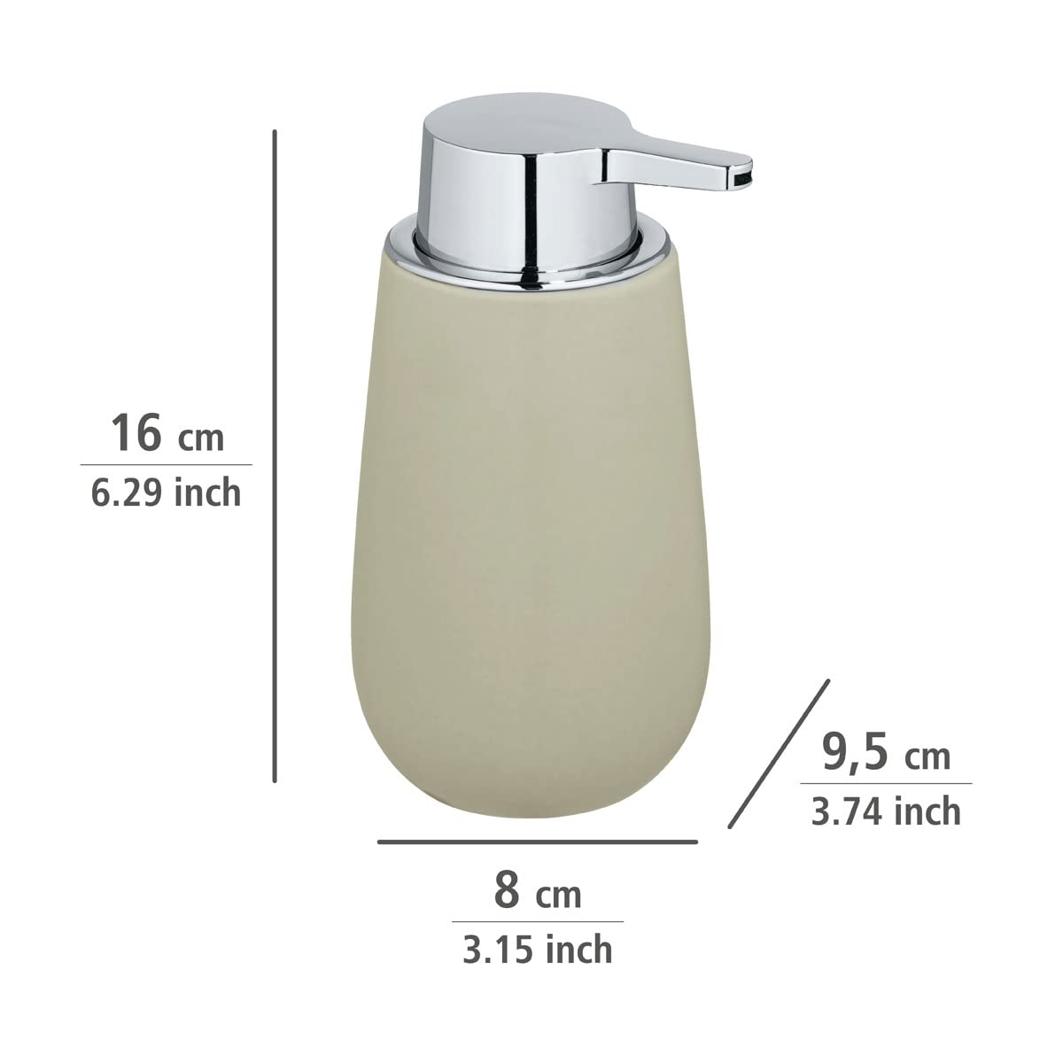WENKO Badi soap dispenser, refillable liquid soap dispenser made of high-quality ceramic with matt surface - Image 4