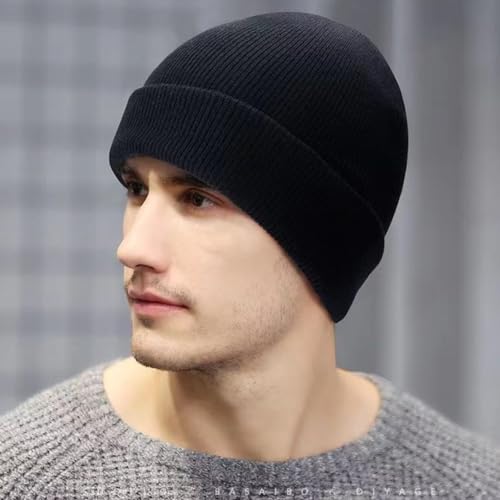 2 Toucas Gorro Básica Preta de Inverno Lisa Unissex Quente