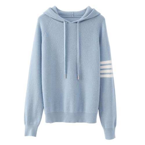 Image of Women's Long Sleeve Hoodie Cashmere and Wool Blend Pullover Tops Sweater