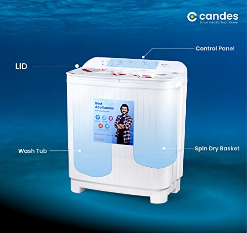Image of Candes Washing machine Variation (8.0 Kg, Red & White)