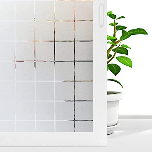 Image of HOME13 Frosted Glass Film Window Privacy Film Decoartive Frosted Window Film Heat Control Frosted Glass Sticker for Home & Office (24 x 196 Inch, Square)