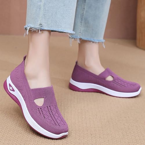 Womens Addenno Casual Breathable Slip on Orthopedic Shoes, Summer Breathable Non-Slip Soft Sole Elderly Shoes4