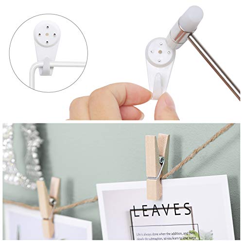 SONGMICS Fotowand aus Drahtgitter, 2er Set, Wanddekor, multifunktionale Gitterwand, Wandgitter, DIY, mit S-Haken, Klammern und Hanfschnur, weiß LPP02W