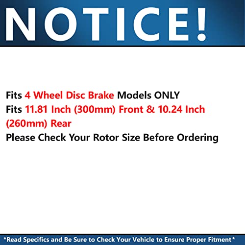 Image of Detroit Axle - Brake Kit for 2006-2011 Honda Civic Si Drilled Slotted Brake Rotors 2007-2010 Acura CSX Ceramic Brakes Pads Replacement: 11.81 inch inch Front and 10.24 inch inch Rear Rotors