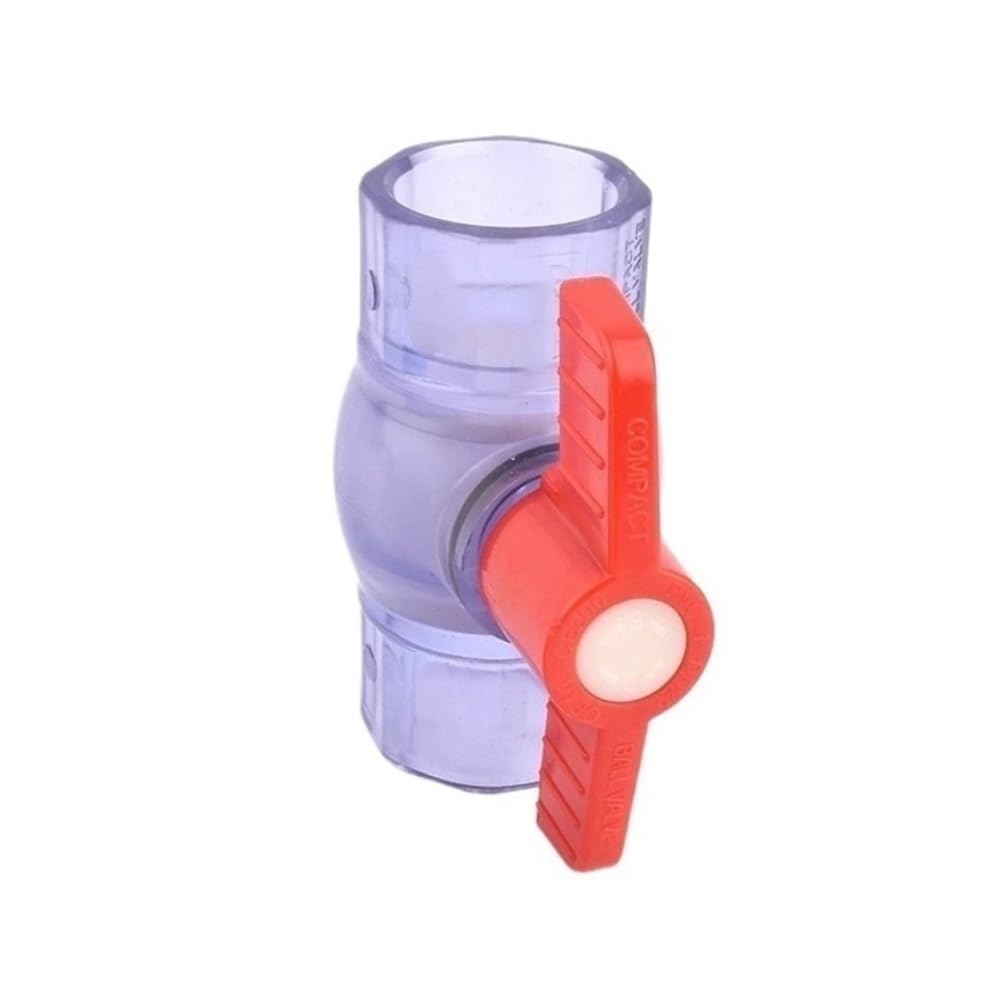Zawór kulowy z przezroczystego, niebieskiego PCV do akwariów — średnica wewnętrzna 20–63 mm, trwała i wszechstronna armatura hydrauliczna(32mm)