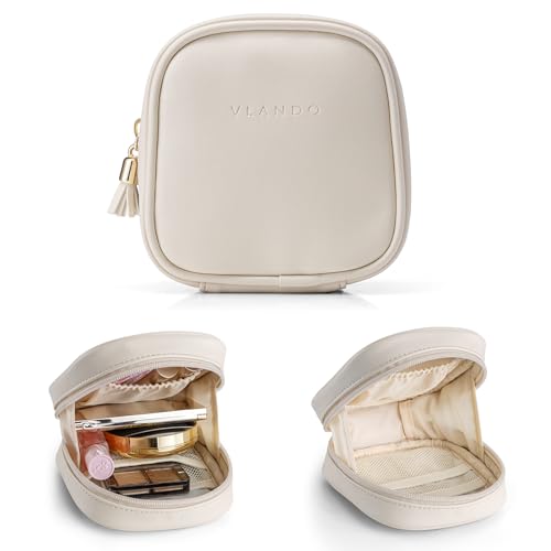 VLANDO Small Makeup Bag for Purse Mini Water-Resistant Pouch with Pockets