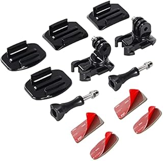 HSU 360 Degree Helmet Strap Buckle Adapter Clip Mount with Adhesive Mounts Sticky for GoPro Action Cameras