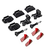 HSU Helmhalterungsset für GoPro, 360° Schnellverschluss-Schnallenclip und Klebehalterungen für DJI OSMO AKASO Action-Kameras